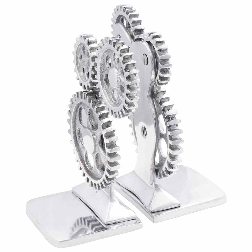 Buchstützen 2 pcs Silber 10 x 10 x 22 cm Aluminium