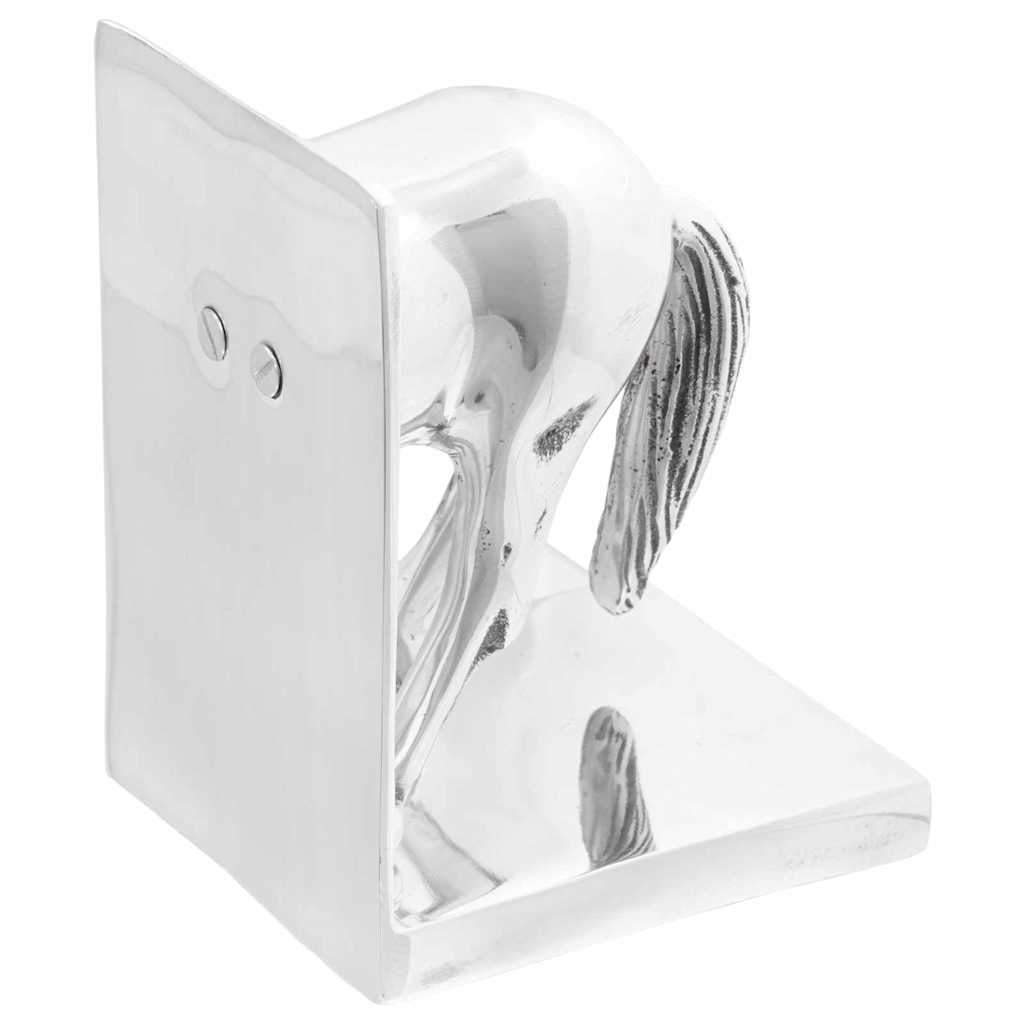 Buchstützen 2 pcs Silber 11 x 14 x 25 cm Aluminium