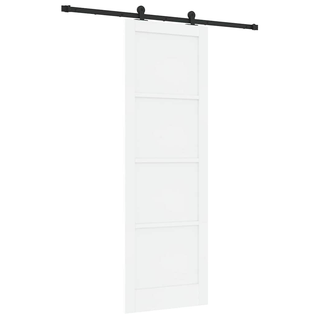 Schiebetür-Set Manuell Weiß und Schwarz 78 x 232 cm