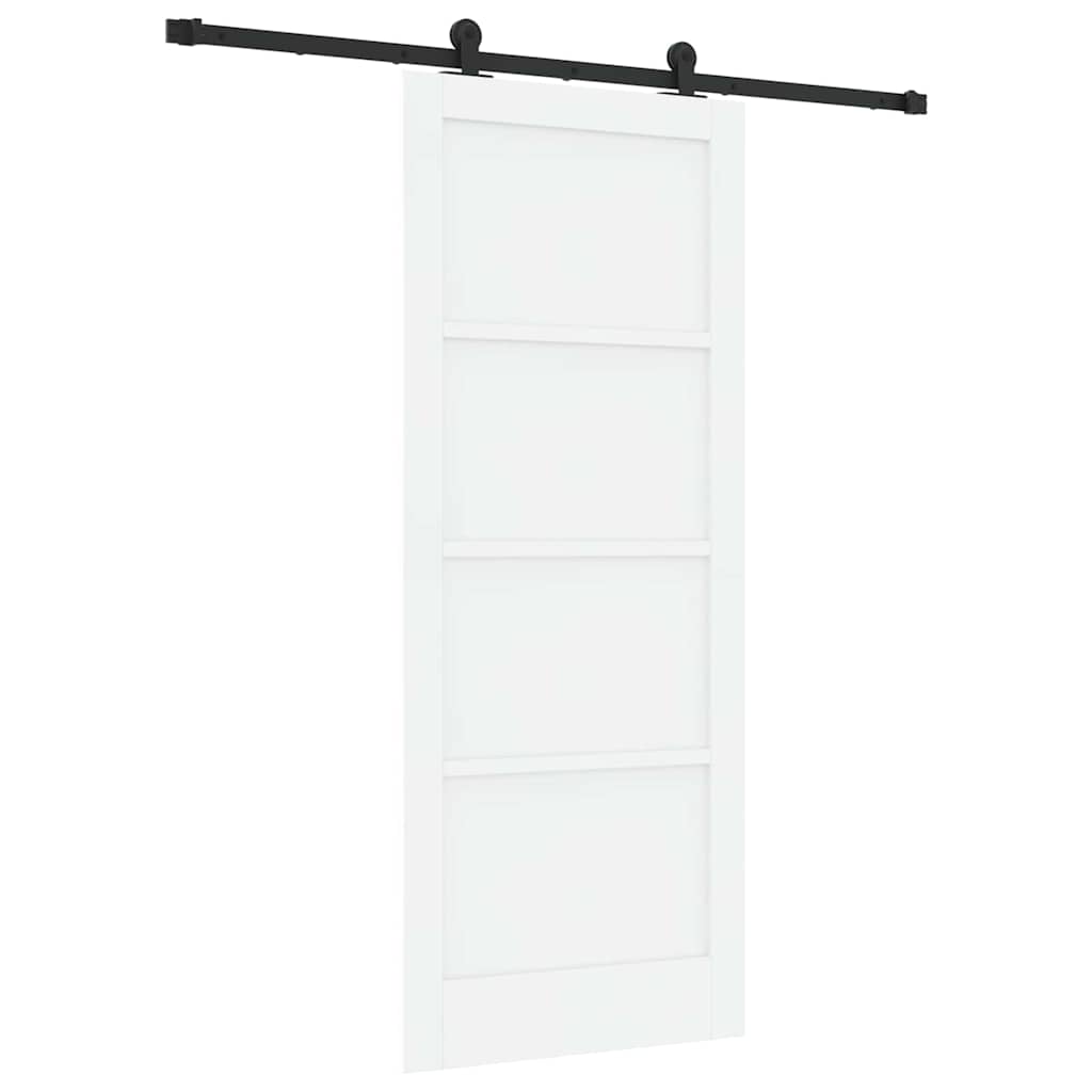 Schiebetür-Set Manuell Weiß und Schwarz 83 x 202 cm