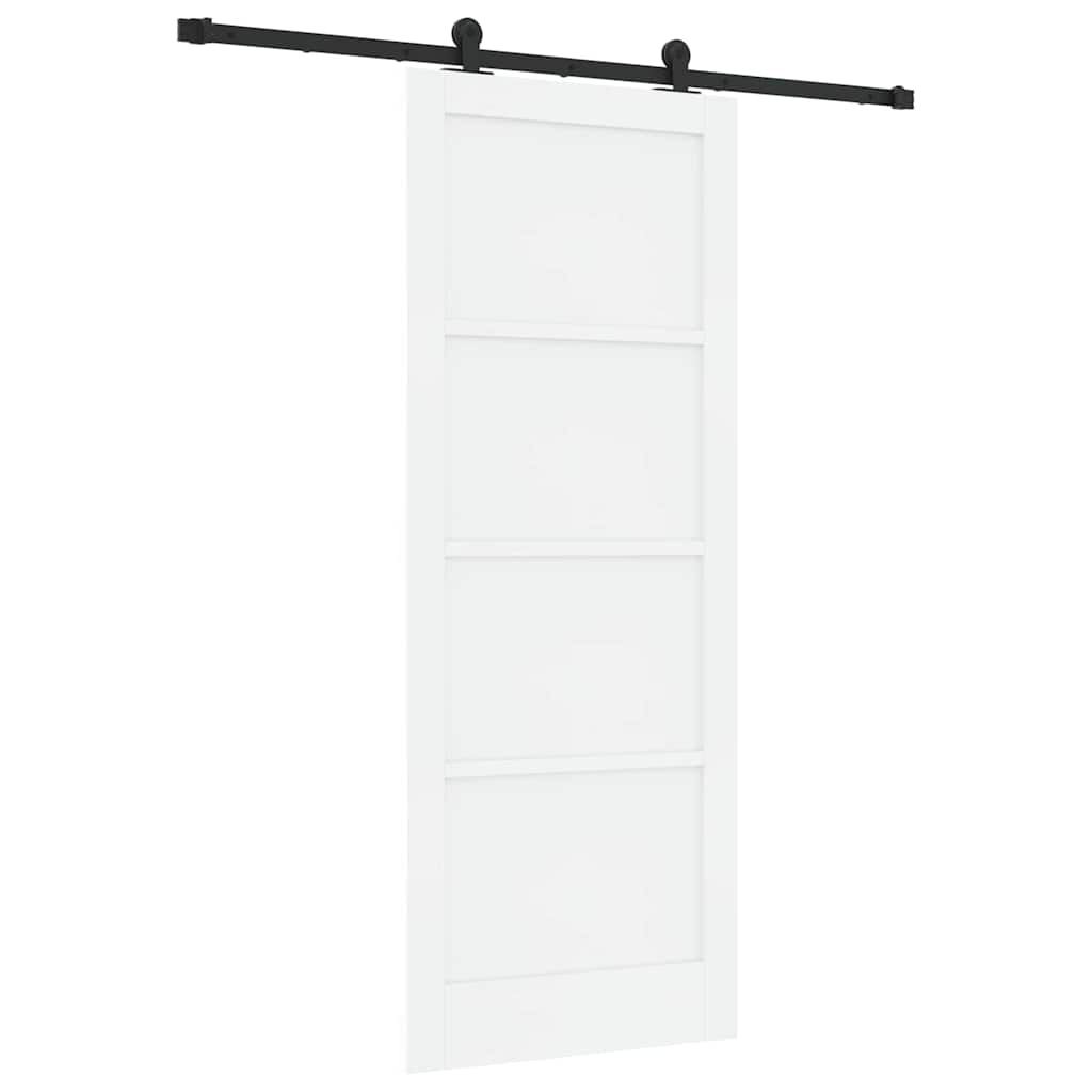 Schiebetür-Set Manuell Weiß und Schwarz 83 x 211 cm