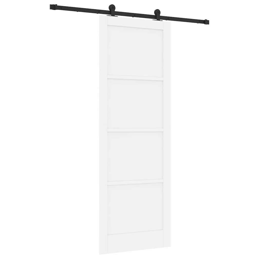 Schiebetür-Set Manuell Weiß und Schwarz 83 x 232 cm
