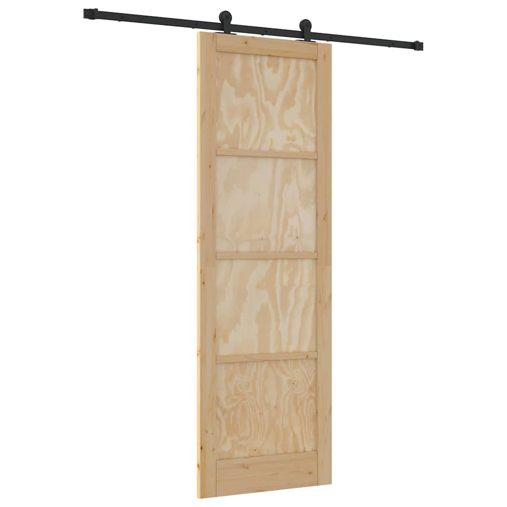 Schiebetür-Set Manuell Natur und Schwarz 78 x 232 cm
