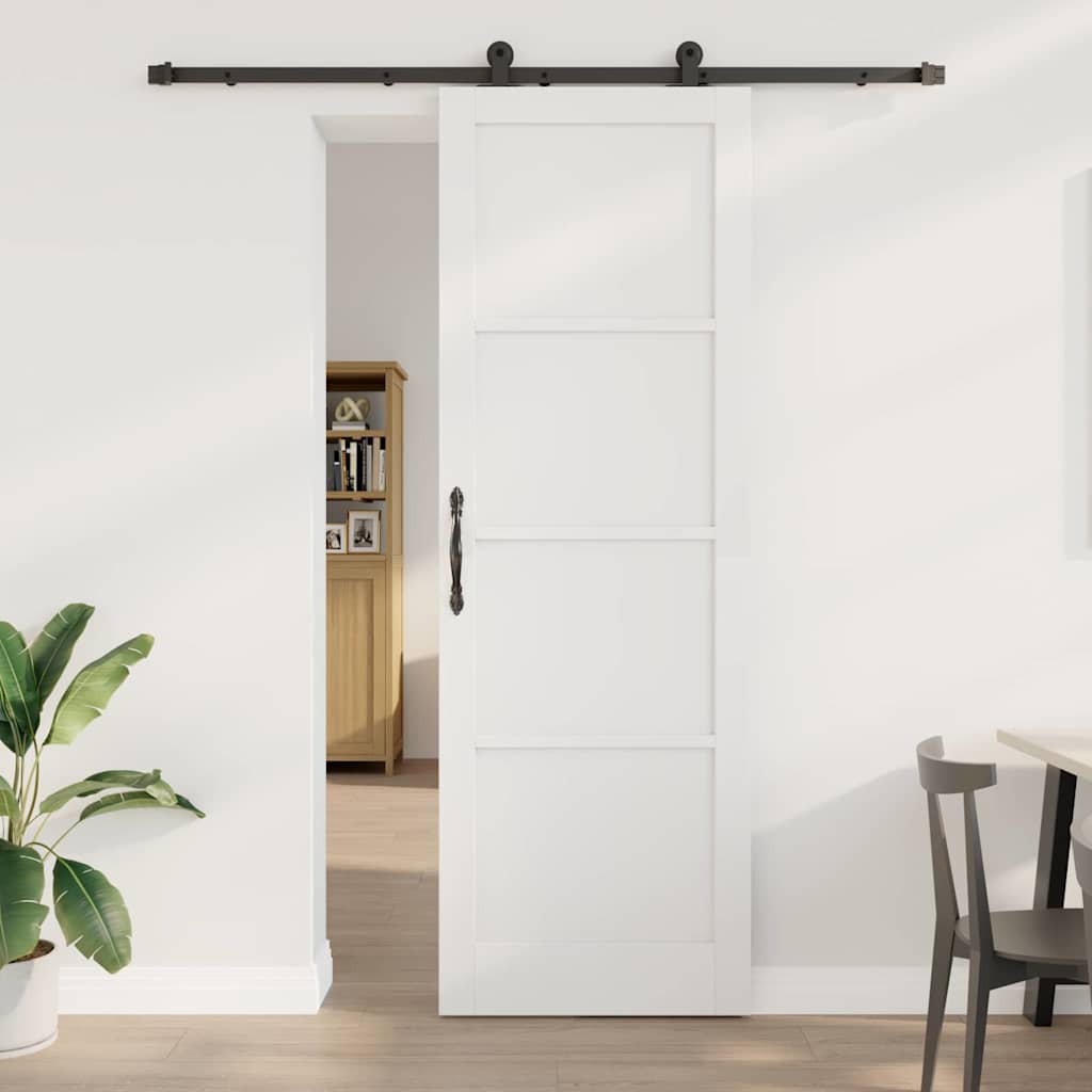 Schiebetür-Set Manuell Weiß und Schwarz 78 x 232 cm