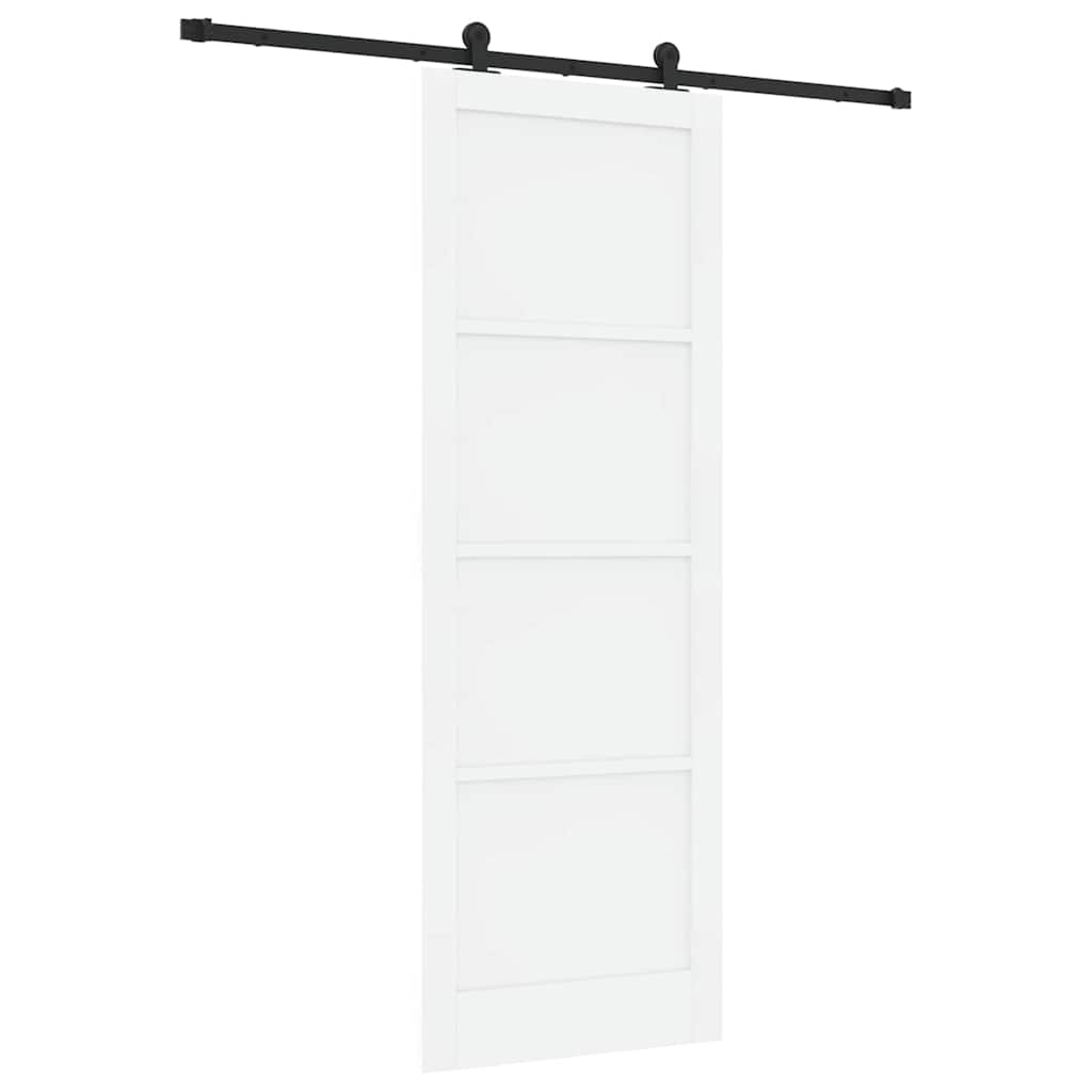 Schiebetür-Set Manuell Weiß und Schwarz 83 x 232 cm