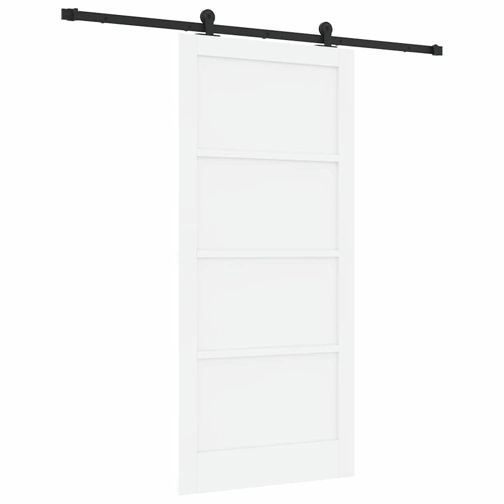 Schiebetür-Set Manuell Weiß und Schwarz 93 x 202 cm