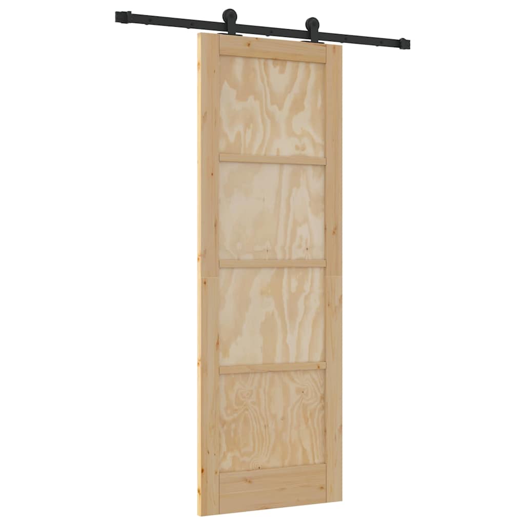 Schiebetür Manuell Natur und Schwarz 73,5 x 211 cm