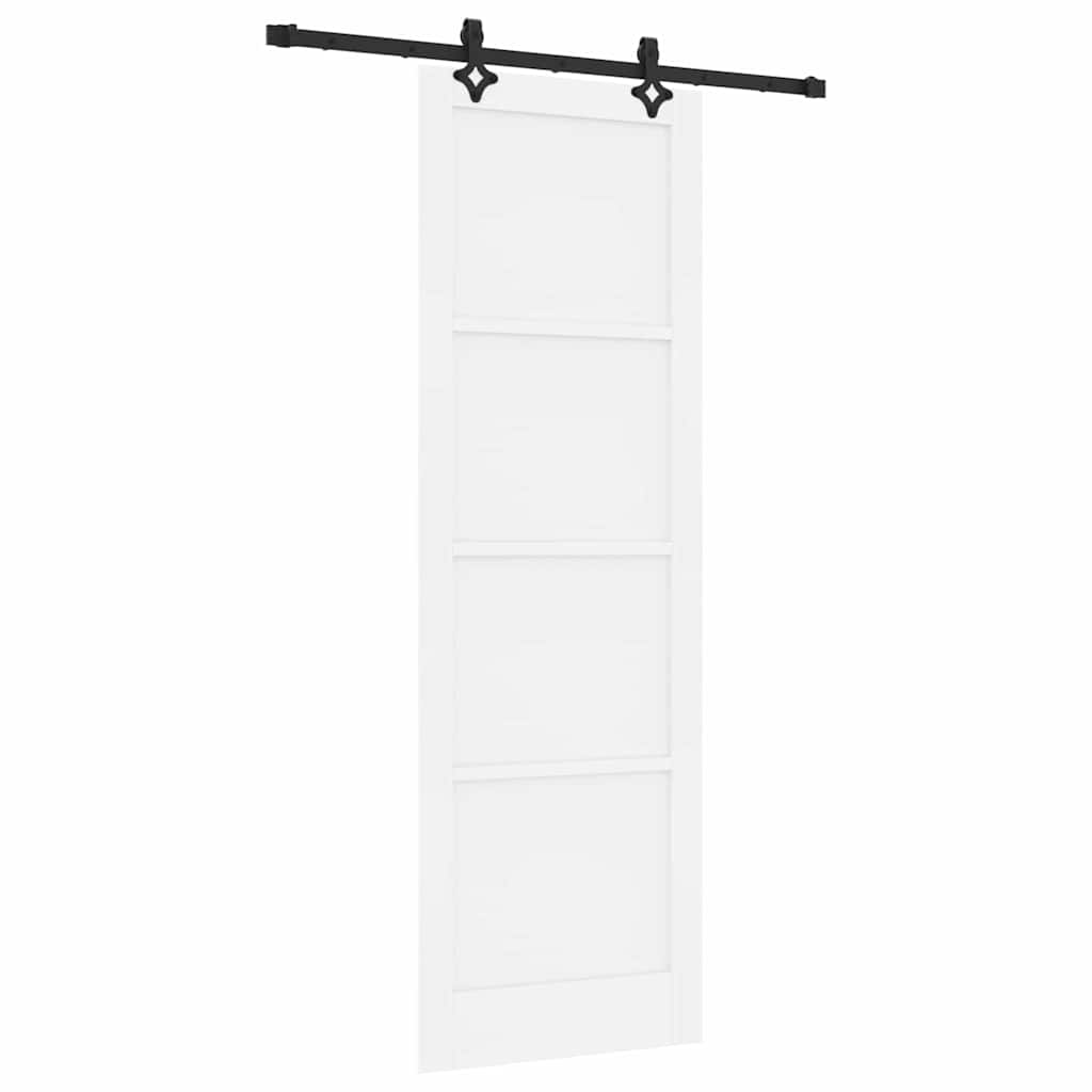 Schiebetür-Set Manuell Weiß und Schwarz 78 x 232 cm
