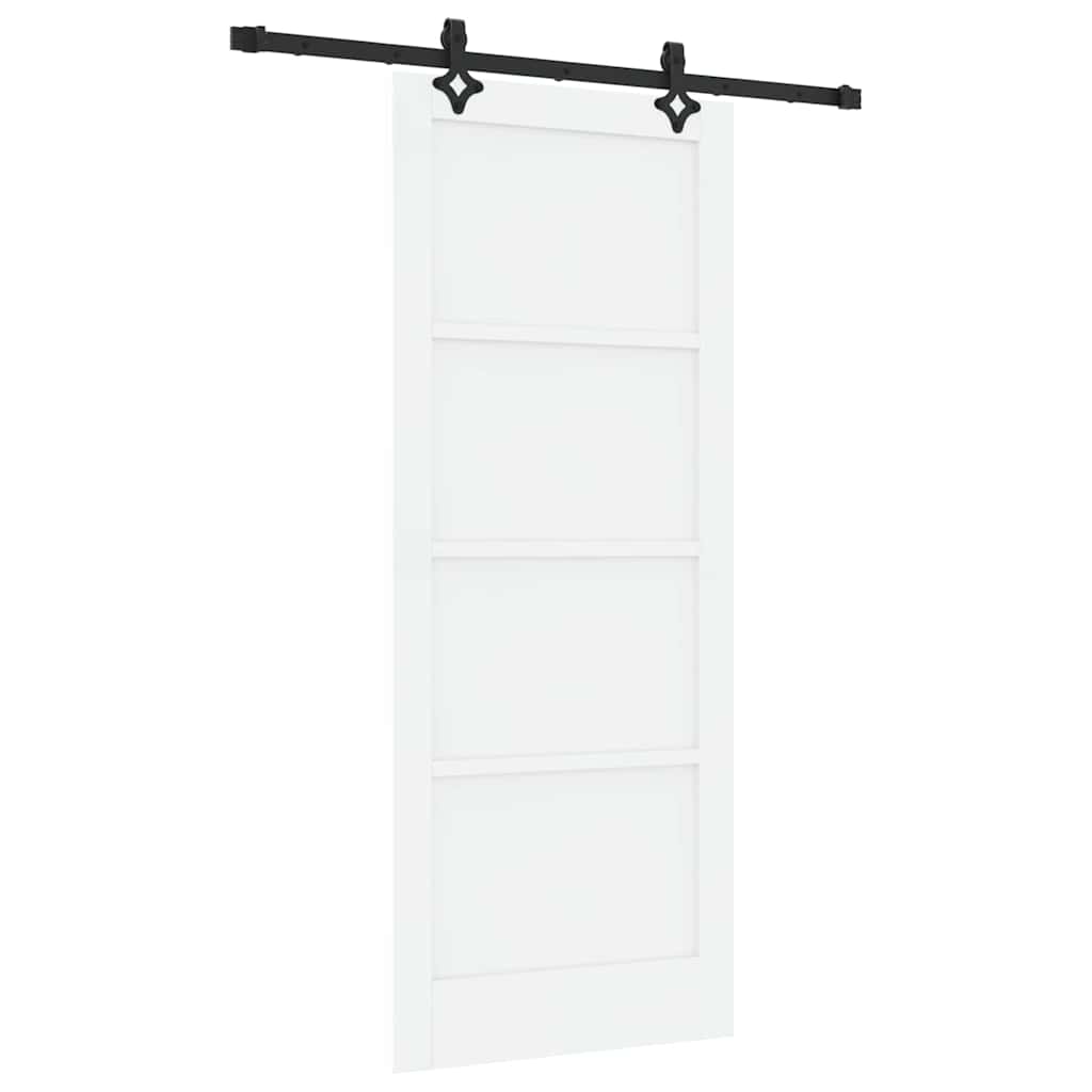 Schiebetür-Set Manuell Weiß und Schwarz 83 x 202 cm