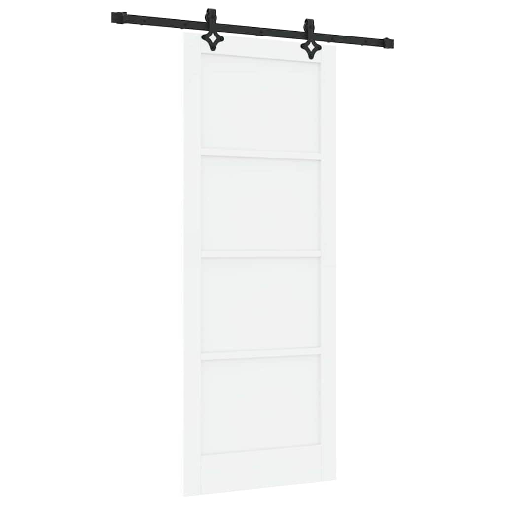 Schiebetür-Set Manuell Weiß und Schwarz 83 x 211 cm