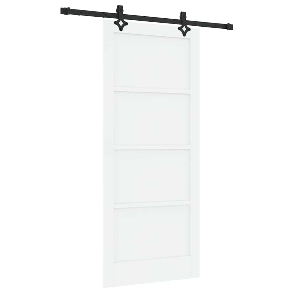 Schiebetür-Set Manuell Weiß und Schwarz 86 x 198.5 cm