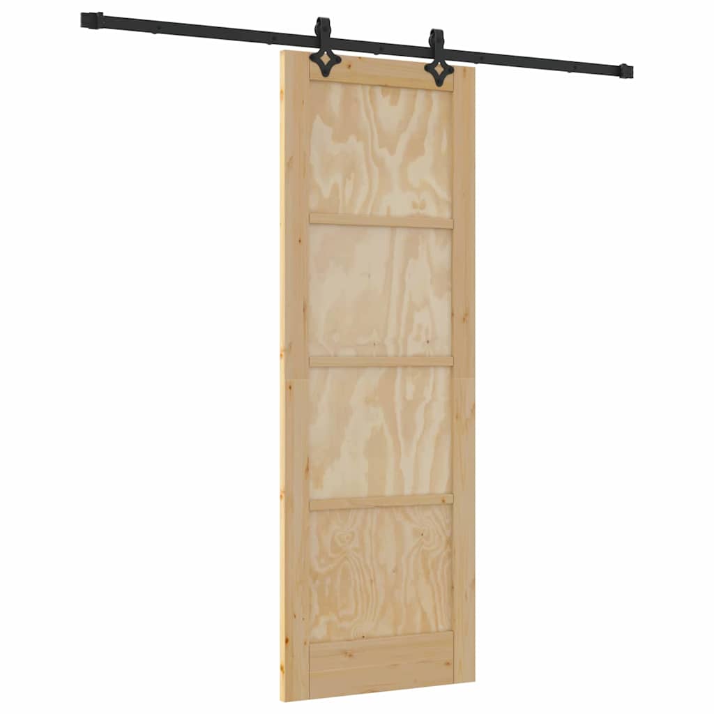 Schiebetür-Set Manuell Natur und Schwarz 73,5 x 211 cm
