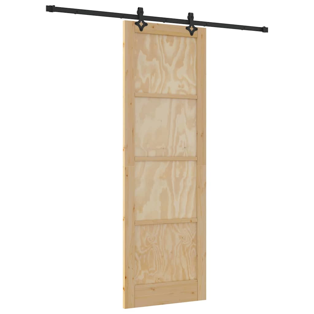 Schiebetür-Set Manuell Natur und Schwarz 78 x 232 cm