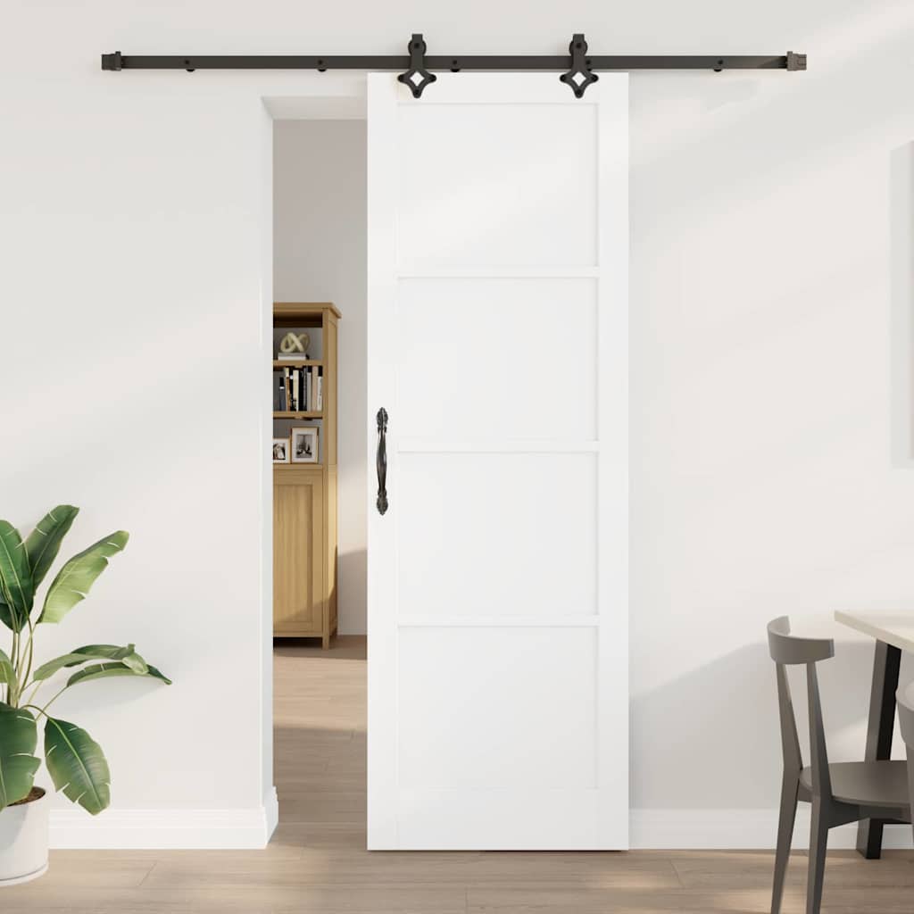 Schiebetür-Set Manuell Weiß und Schwarz 78 x 232 cm
