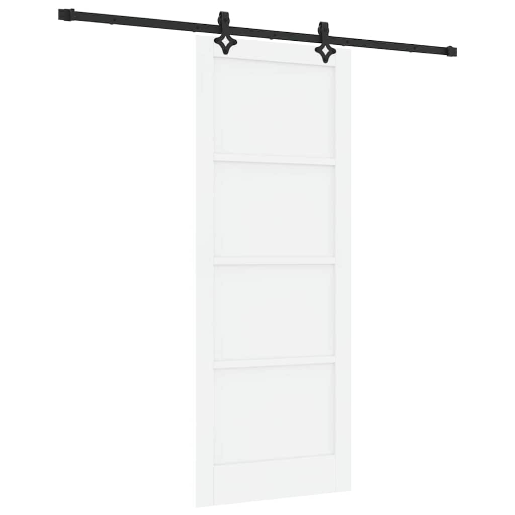 Schiebetür-Set Manuell Weiß und Schwarz 83 x 211 cm