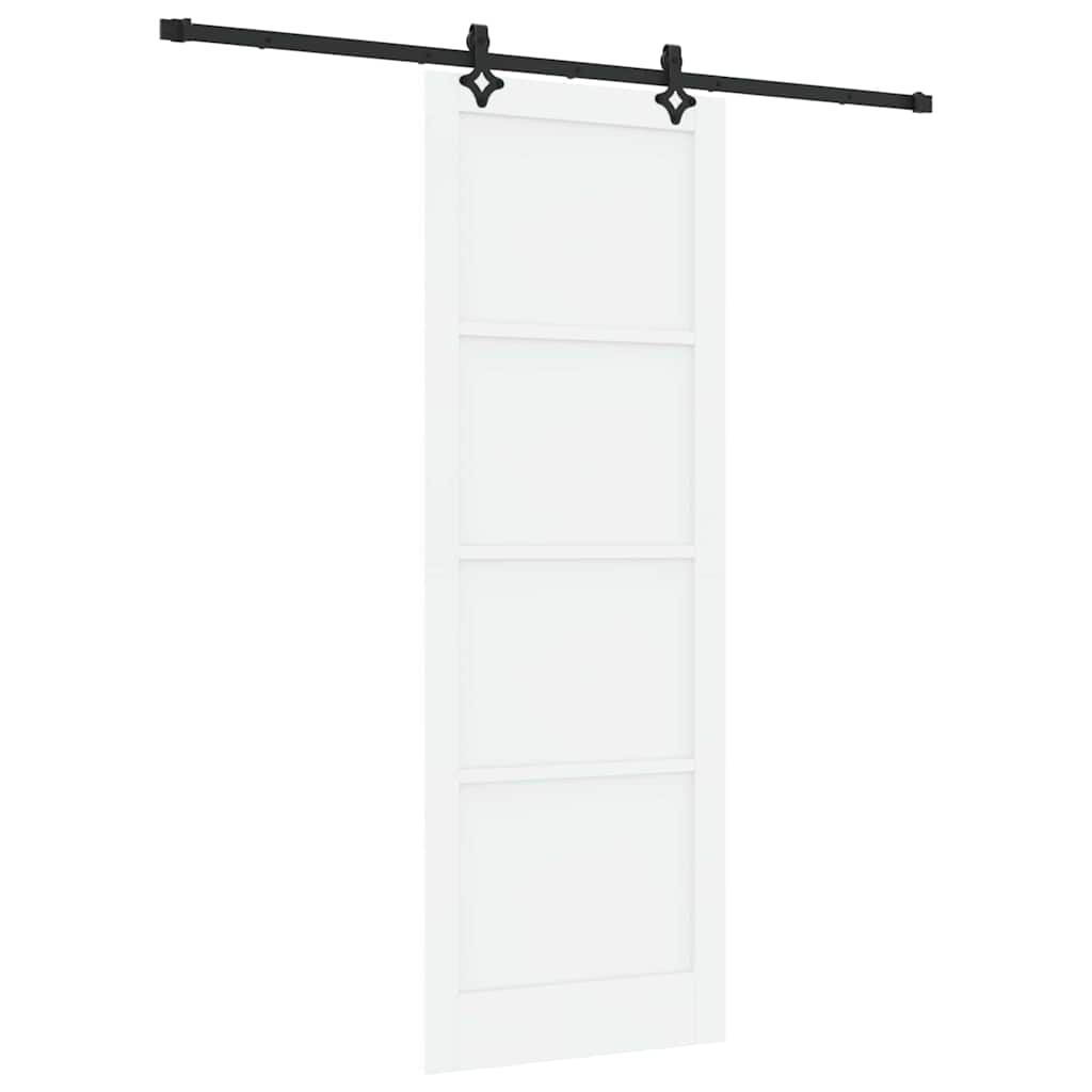 Schiebetür-Set Manuell Weiß und Schwarz 83 x 232 cm