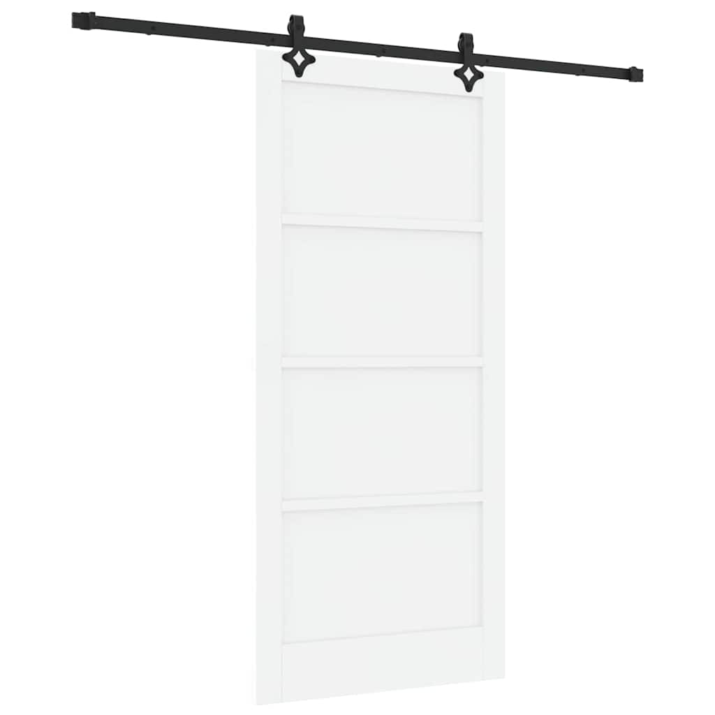 Schiebetür-Set Manuell Weiß und Schwarz 93 x 202 cm