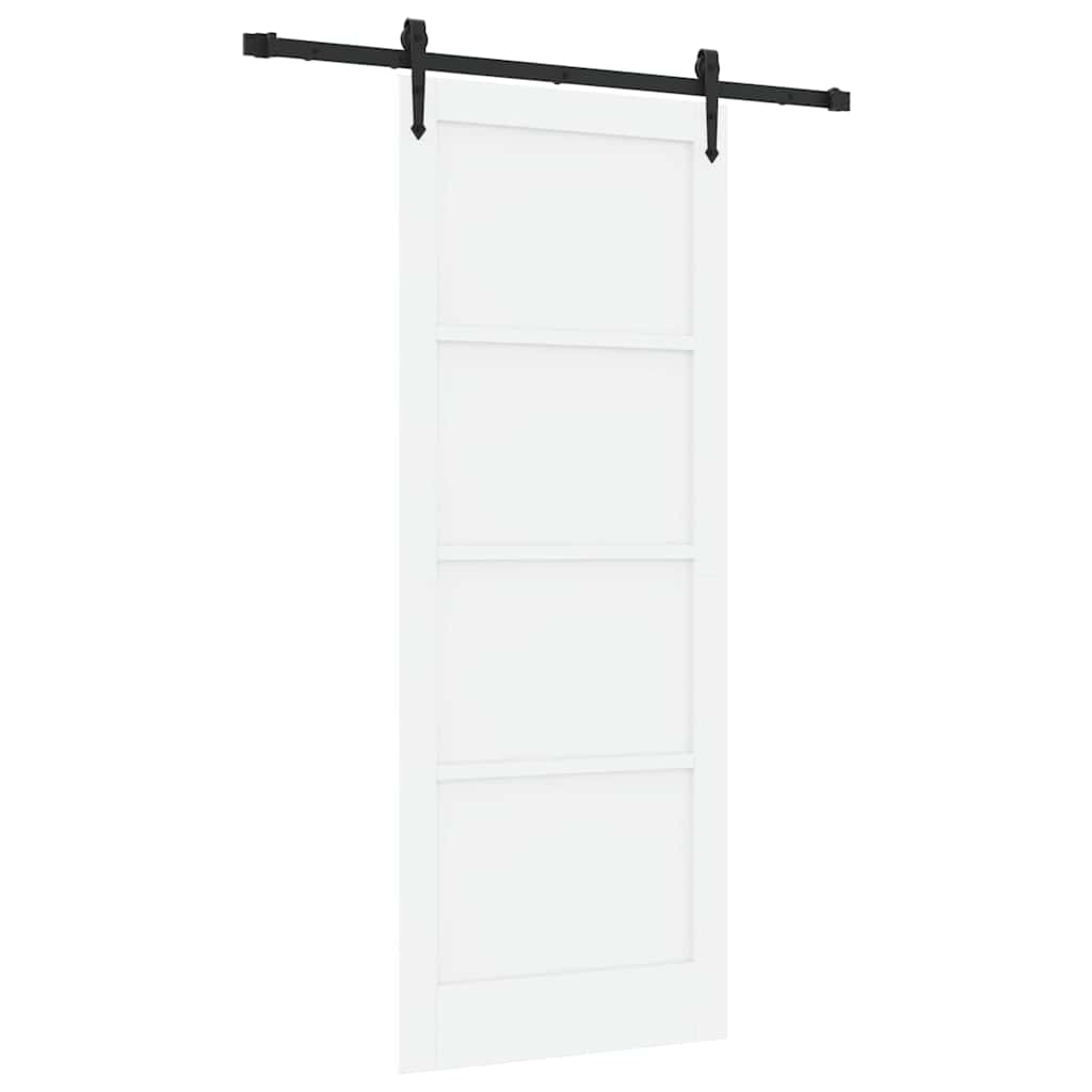Schiebetür Manuell Weiß 83 x 211 cm Massivholz Kiefer
