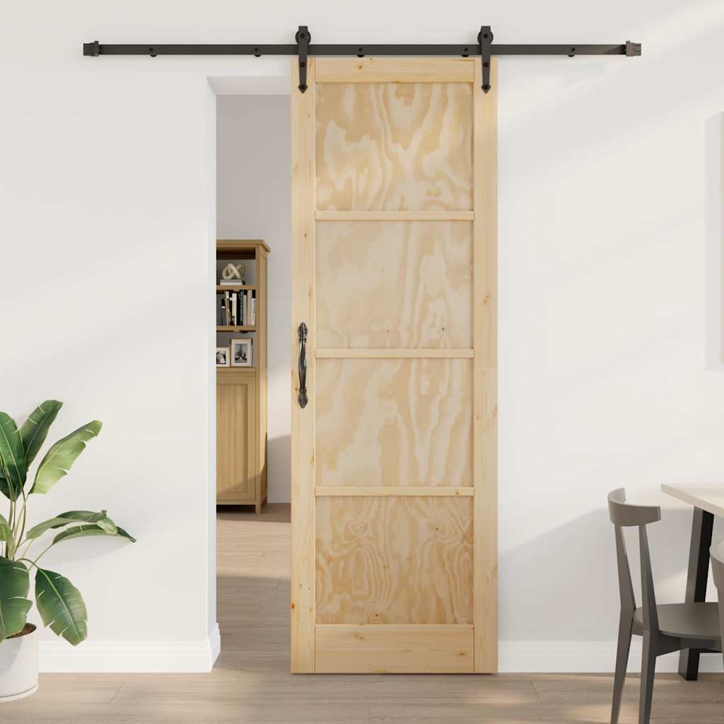Schiebetür Manuell Braun 78 x 232 cm Massivholz Kiefer