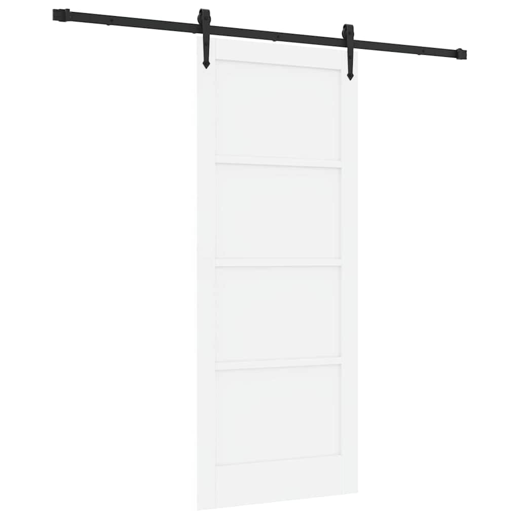 Schiebetür Manuell Weiß 83 x 202 cm Massivholz Kiefer