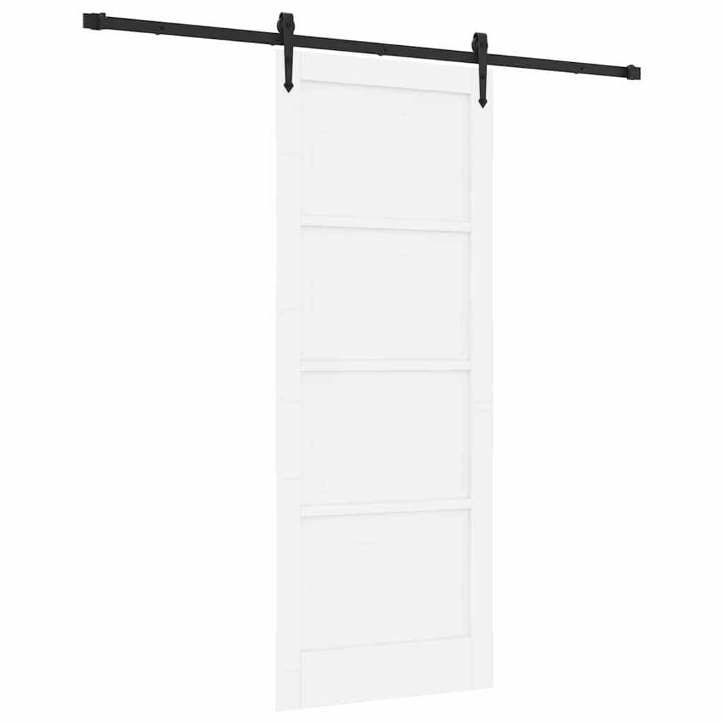Schiebetür Manuell Weiß 83 x 211 cm Massivholz Kiefer