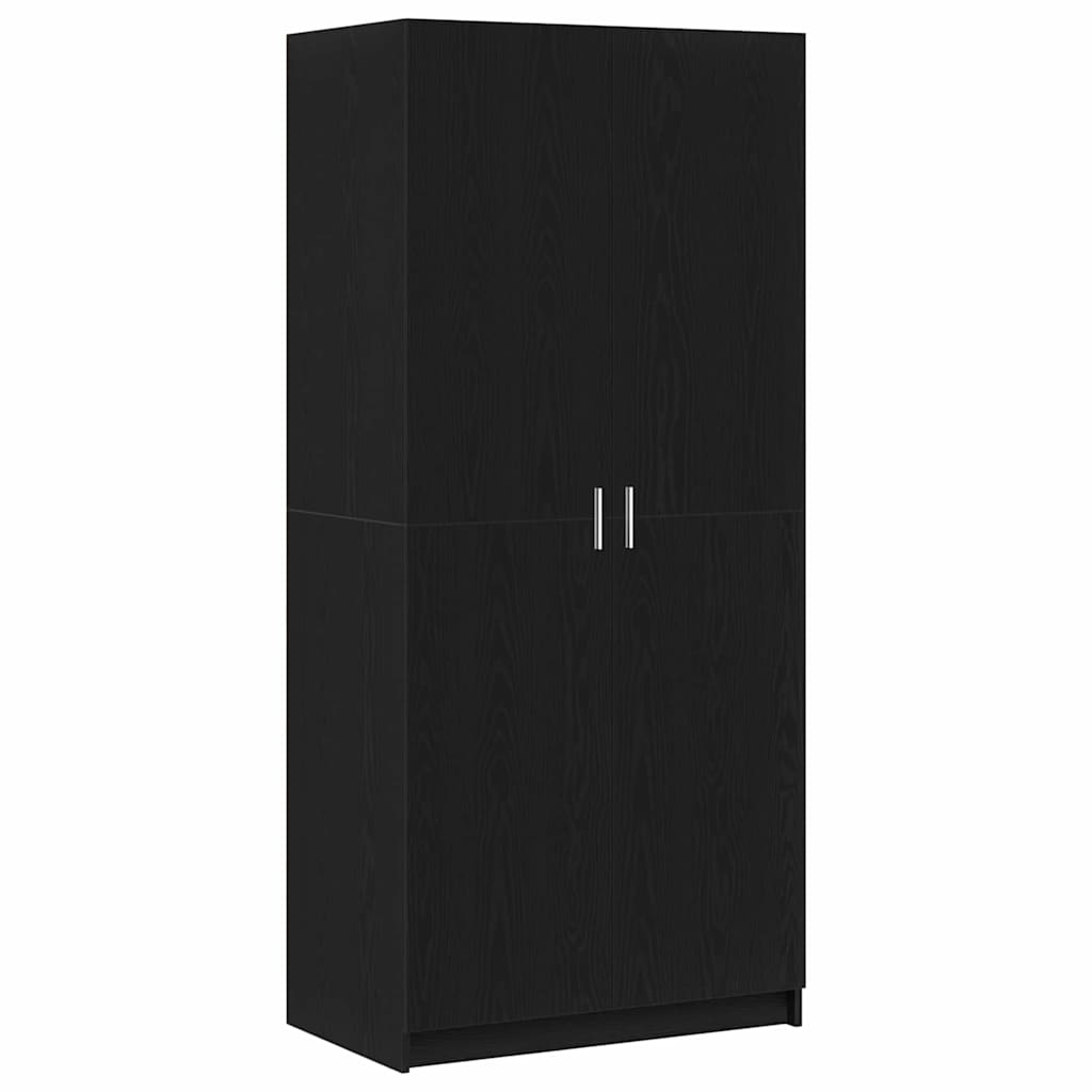 Kleiderschrank mit Tür Schwarz 80 x 51 x 180 cm Holzwerkstoff
