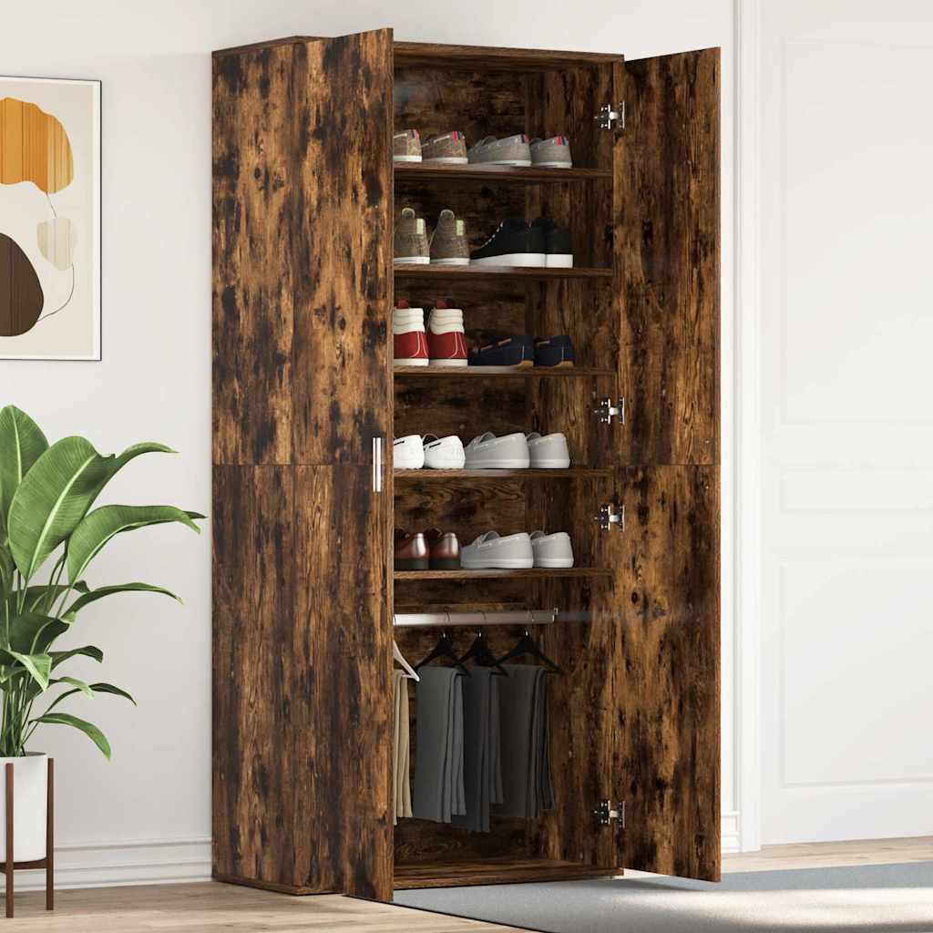 Schuhschrank mit Tür Braun 80 x 39 x 180 cm Holzwerkstoff