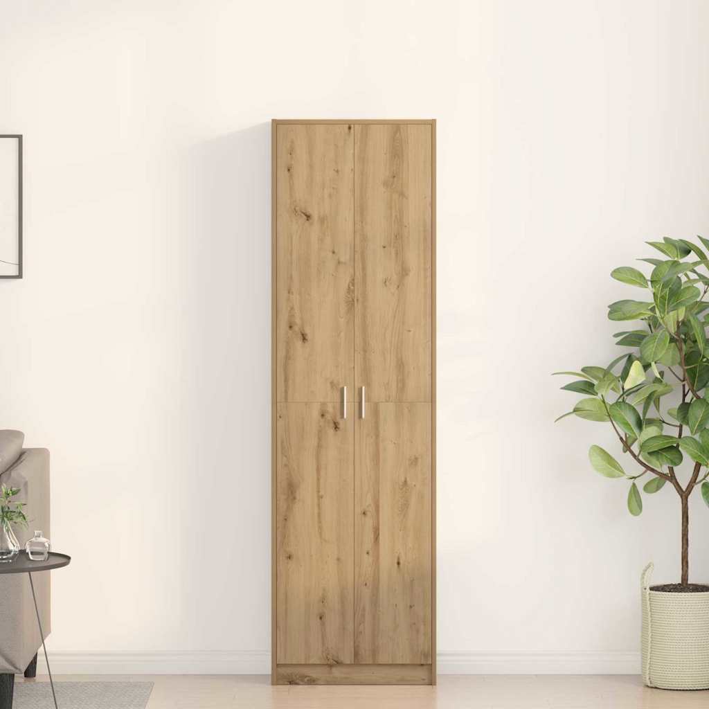 Kleiderschrank mit Regal Eiche handwerklich 55 x 25 x 189 cm