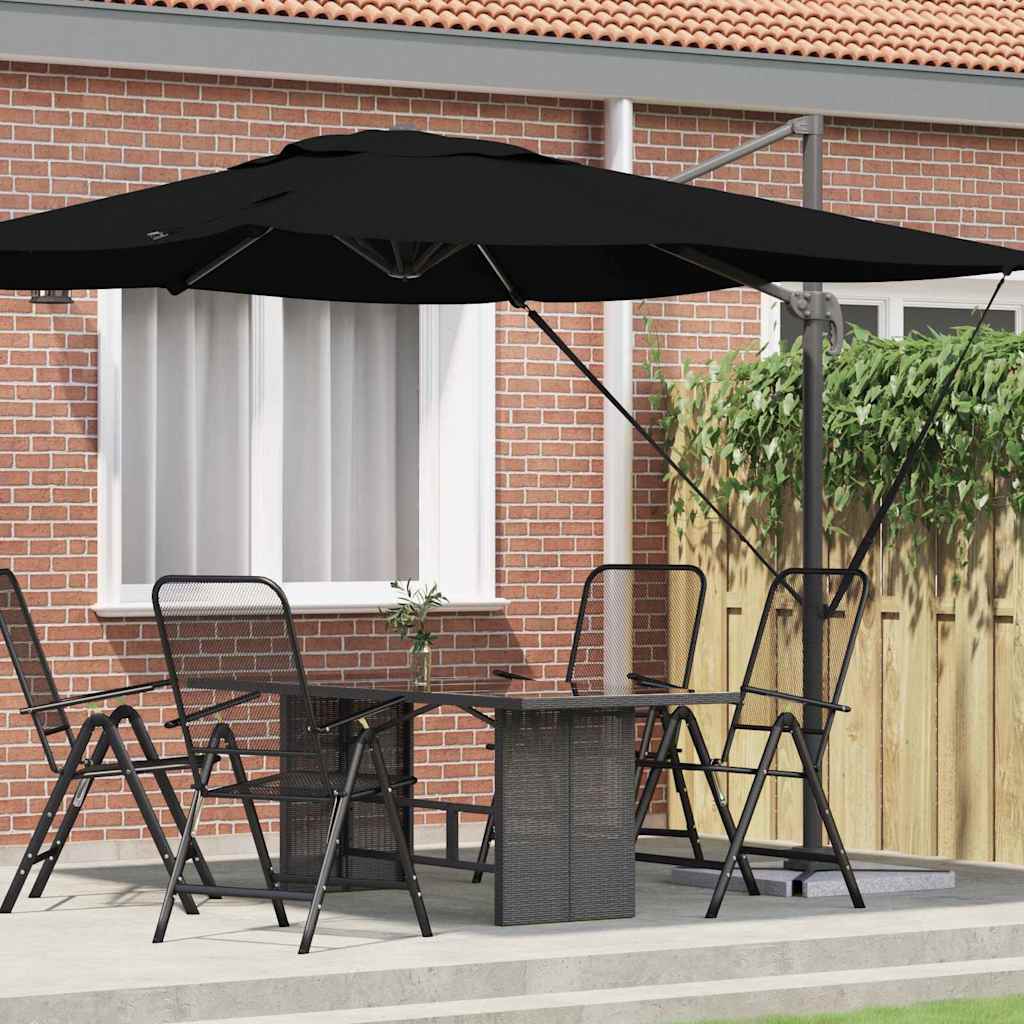 Roma Parasol Schwarz 286 x 285 x 265 cm Polyester, Aluminium