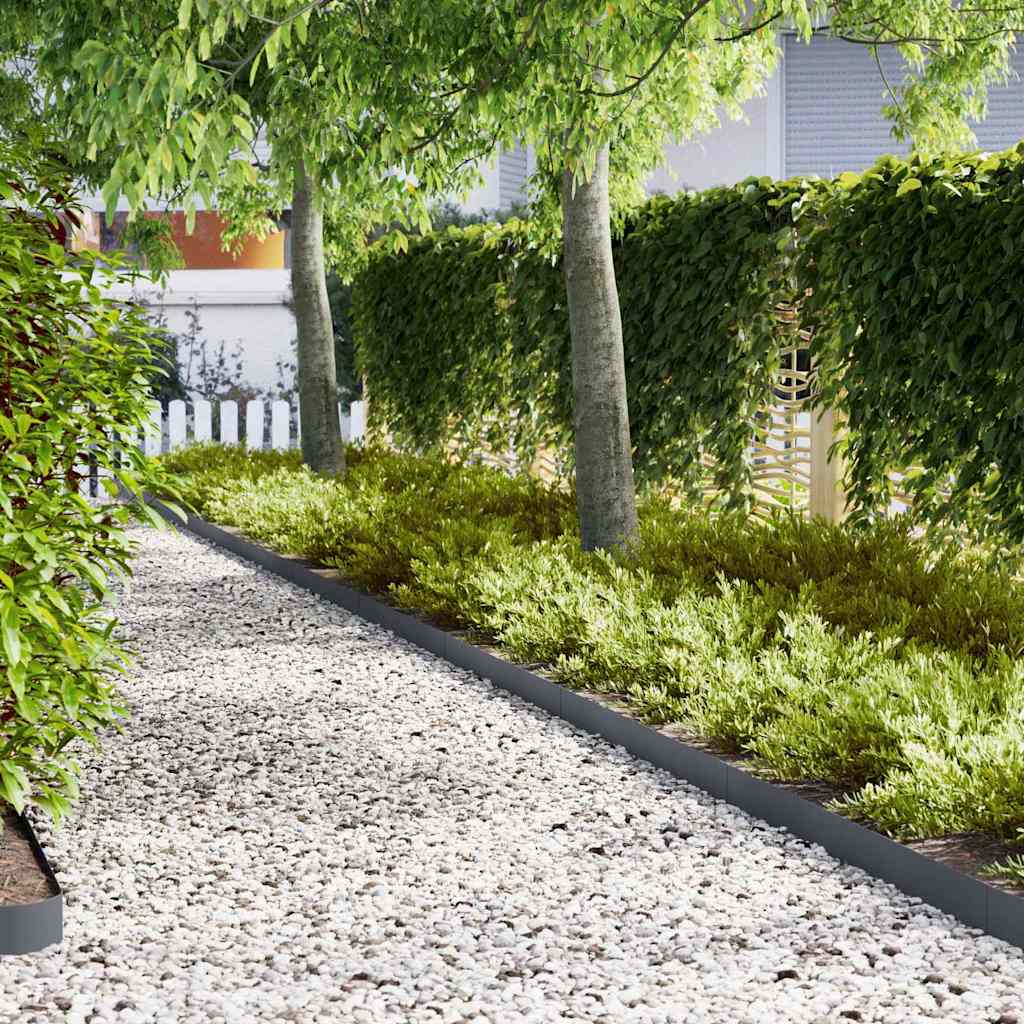 Rasenkanten 50 pcs Anthrazit 100 x 0.5 x 15 cm Stahl