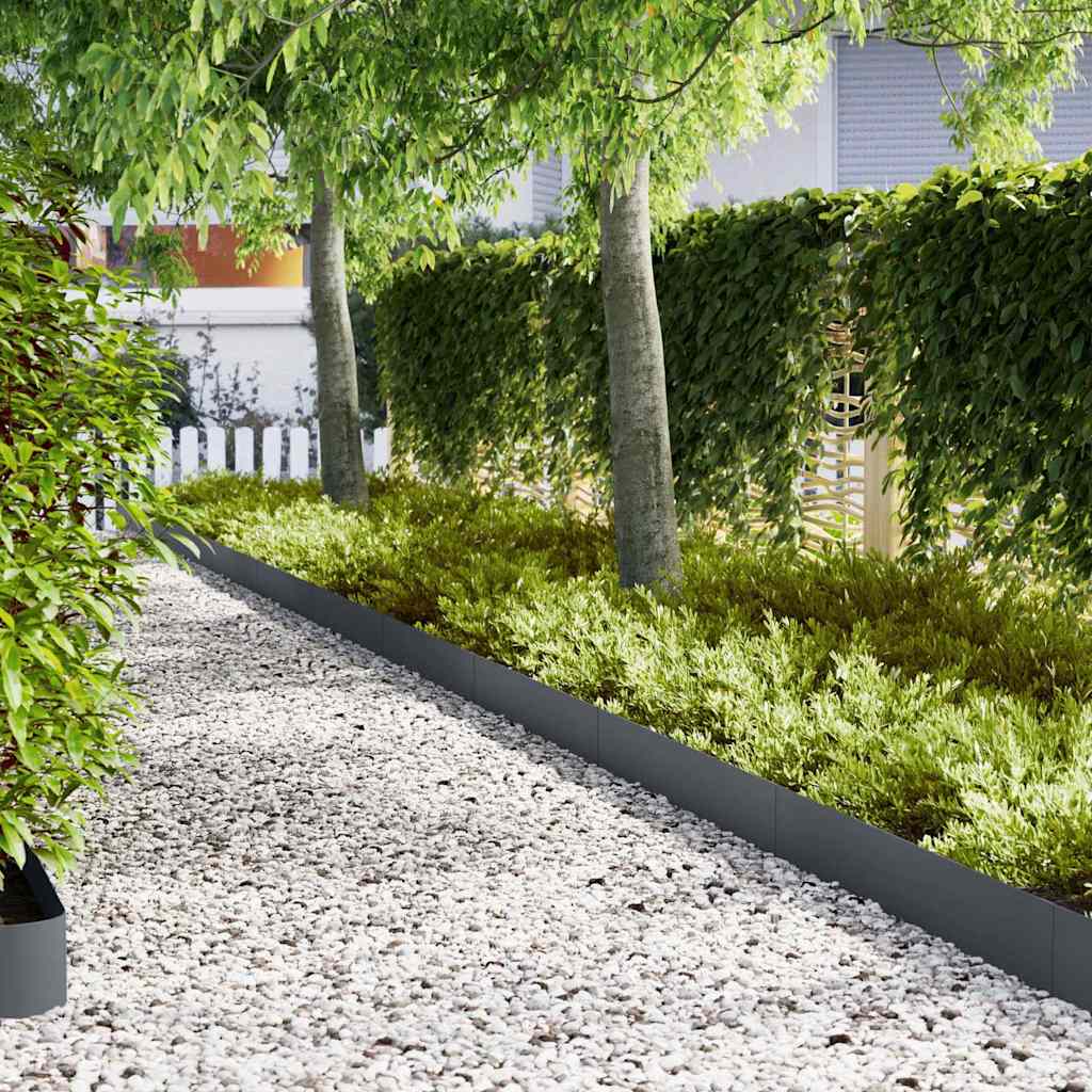 Rasenkanten 20 pcs Anthrazit 100 x 0.5 x 20 cm Stahl