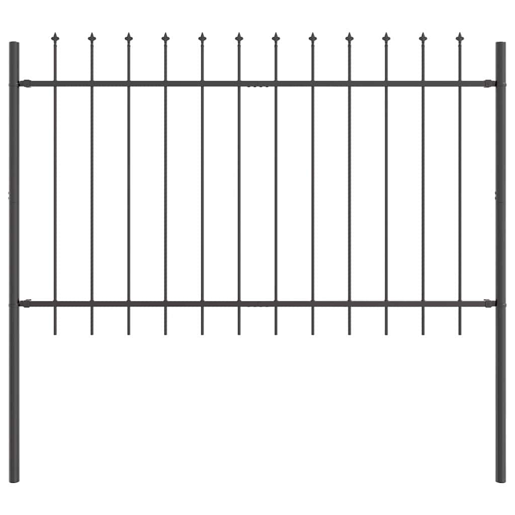 Gartenzaun Grau 1.7 x 1.2 m Pulverbeschichteter Stahl
