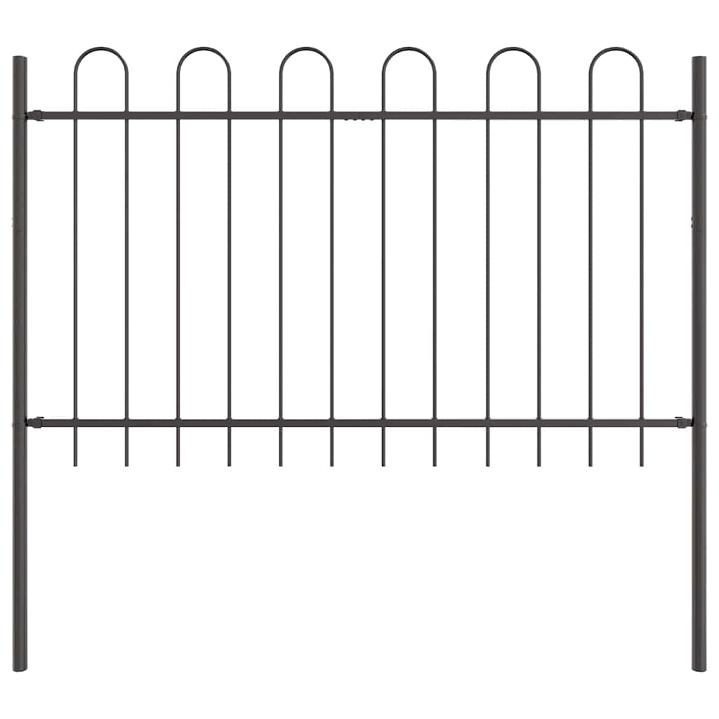 Gartenzaun Grau 1.7 x 0.8 m Pulverbeschichteter Stahl