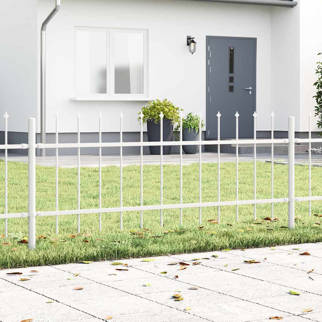 Gartenzaun Weiß 1.7 x 0.6 m Pulverbeschichteter Stahl