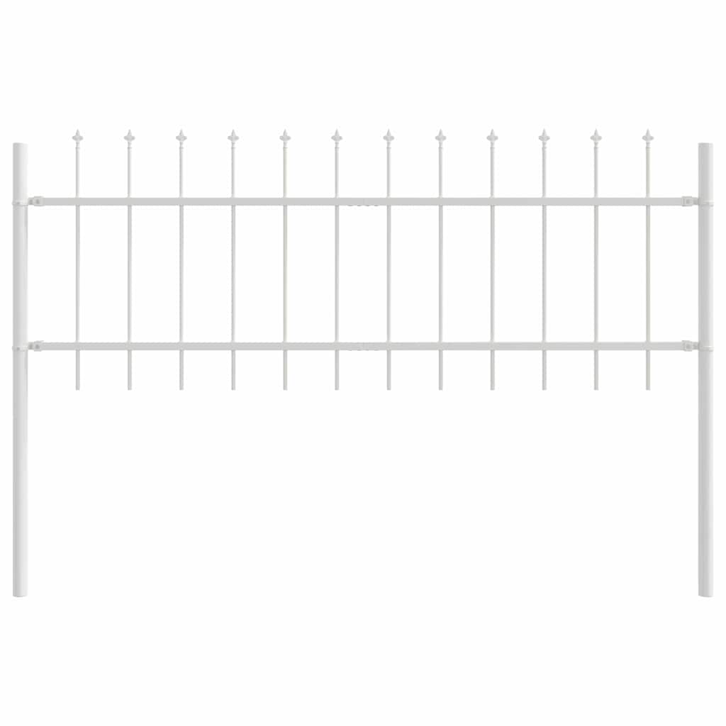 Gartenzaun Weiß 1.7 x 0.6 m Pulverbeschichteter Stahl
