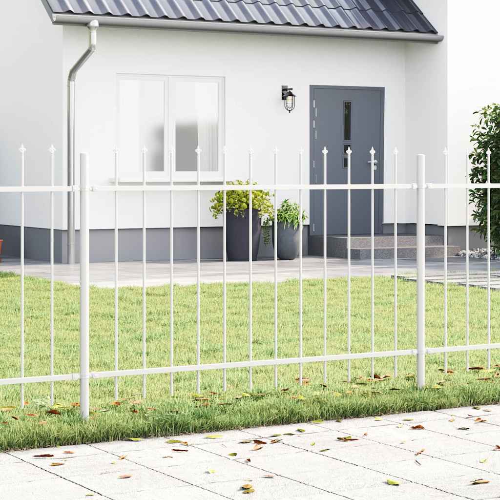 Gartenzaun Weiß 1.7 x 1 m Pulverbeschichteter Stahl