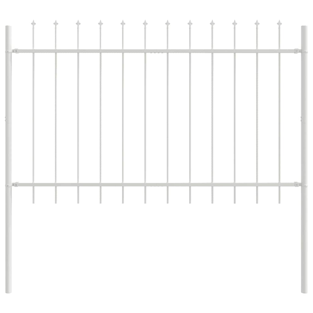 Gartenzaun Weiß 1.7 x 1 m Pulverbeschichteter Stahl
