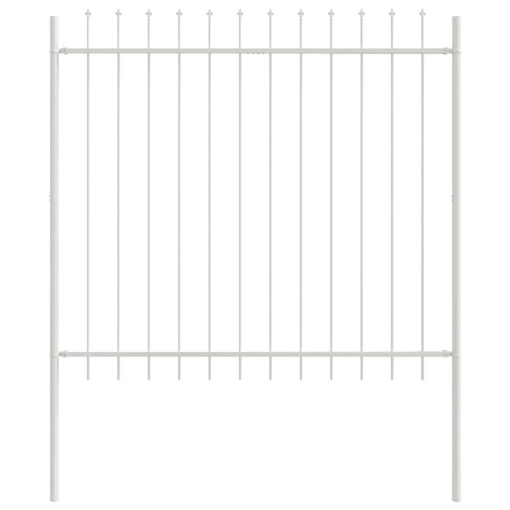 Gartenzaun Weiß 1.7 x 1.5 m Pulverbeschichteter Stahl