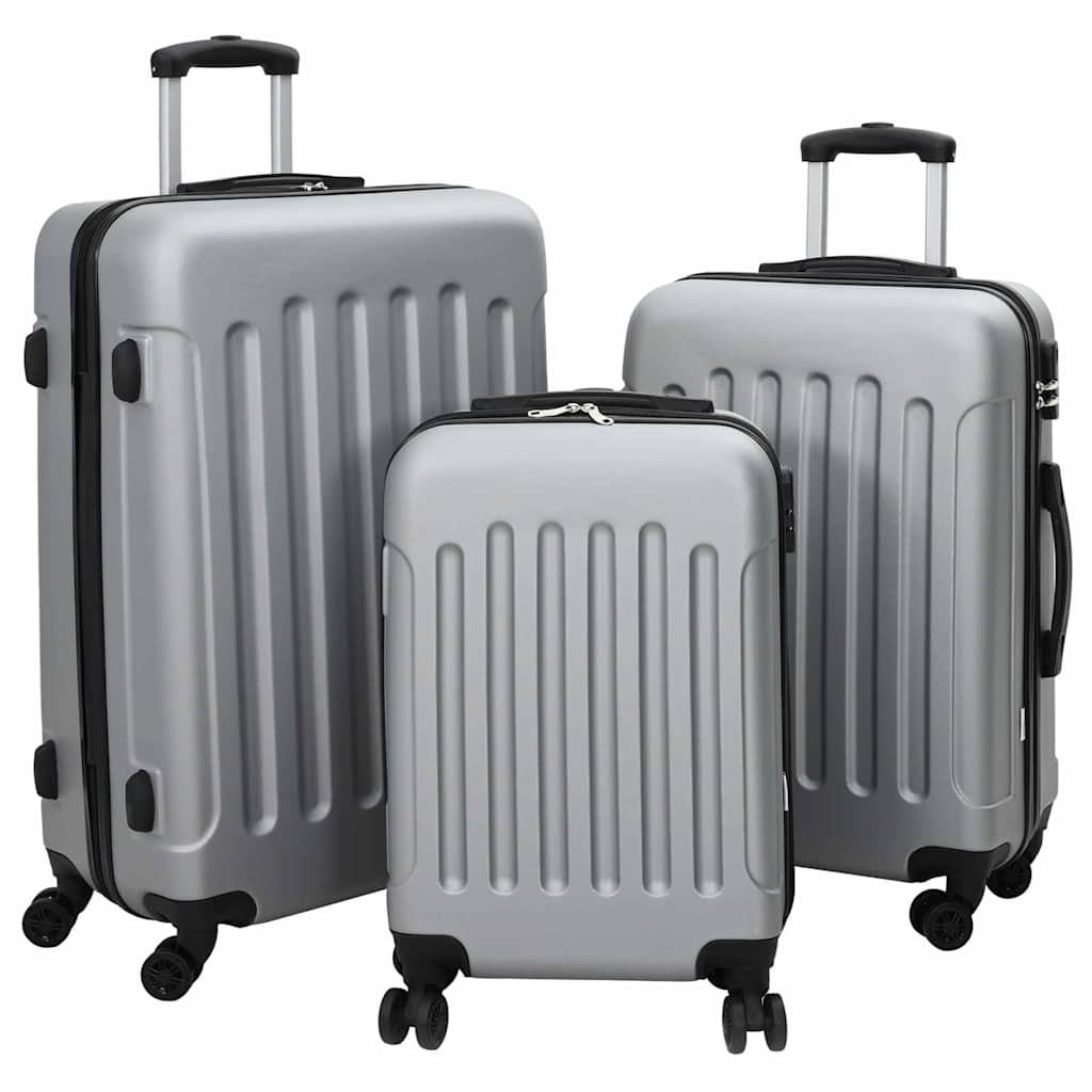Koffer Set 3-teilig Hartschale Silber 20'' 24'' 28'' aus ABS.