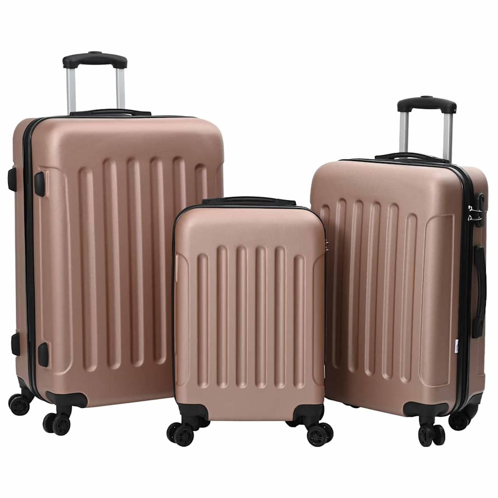 Koffer Set, 3-teilig, Hartschale, Roségold, 20'', 24'', 28'', ABS