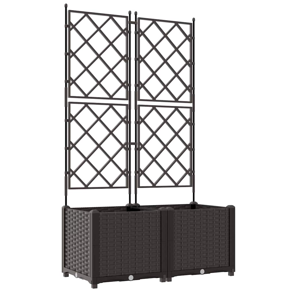 Gartenpflanzer mit Gitter 2 pcs Braun 80 x 40 x 143 cm PP