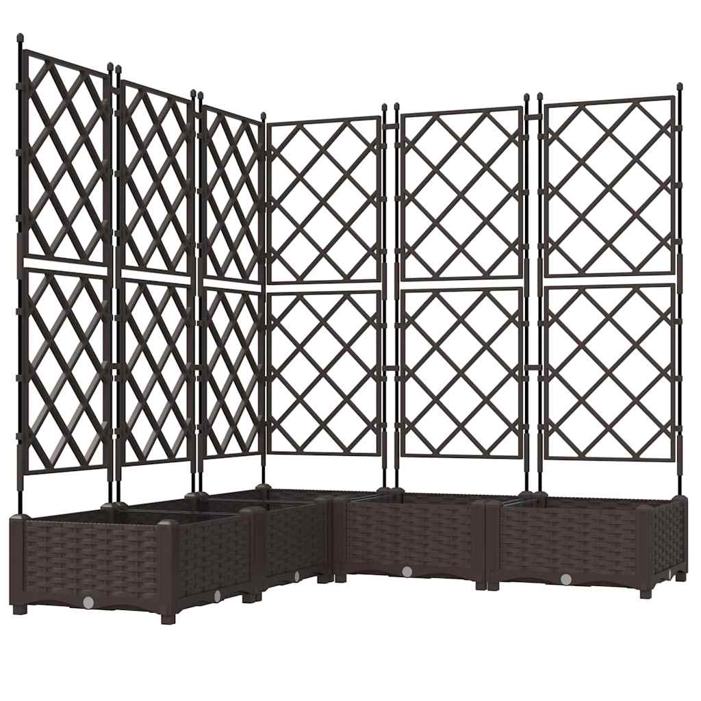 Gartenpflanzer mit Gitter 5 pcs Braun 120 x 120 x 125,5 cm PP