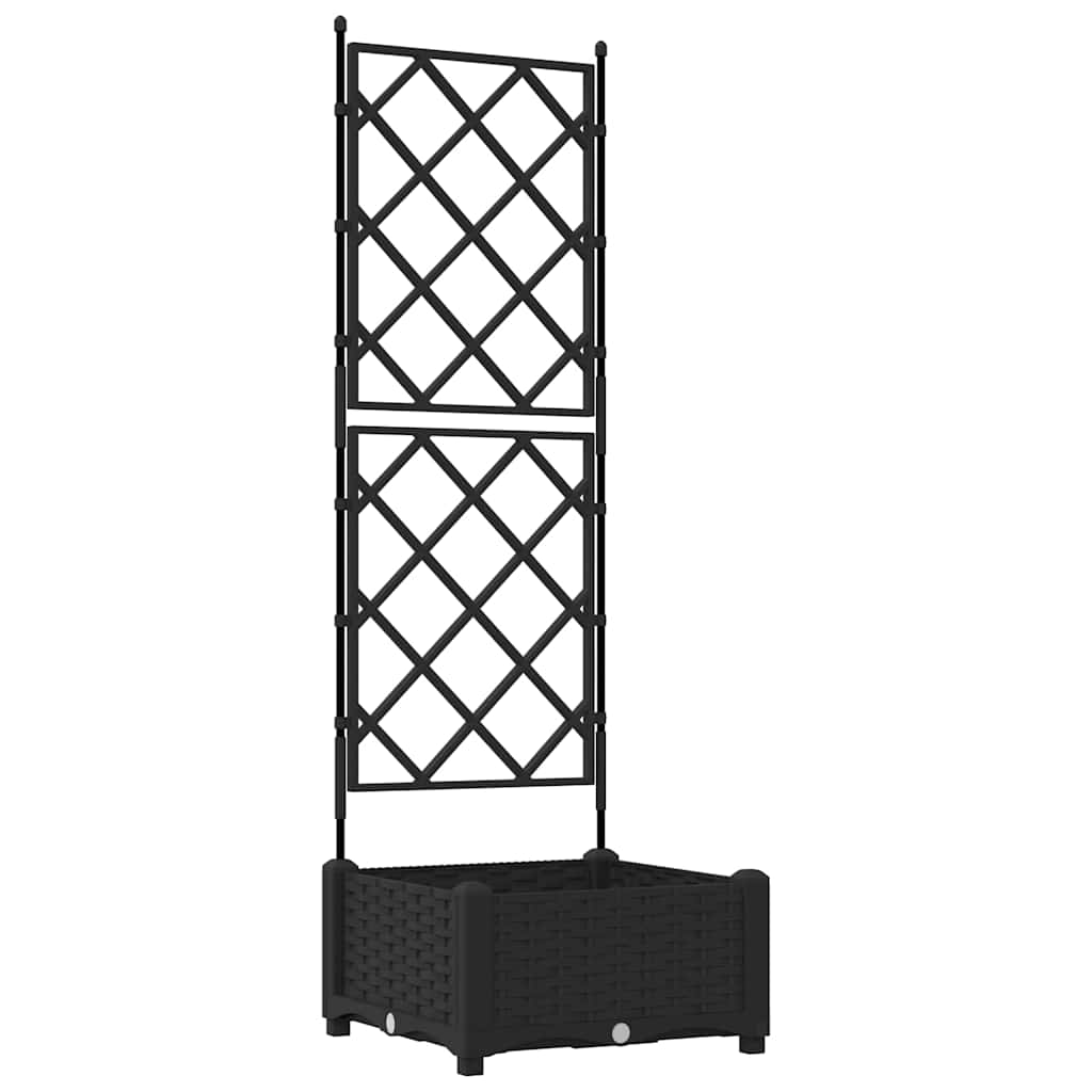 Gartenpflanzer mit Gitter Schwarz 40 x 40 x 125,5 cm PP