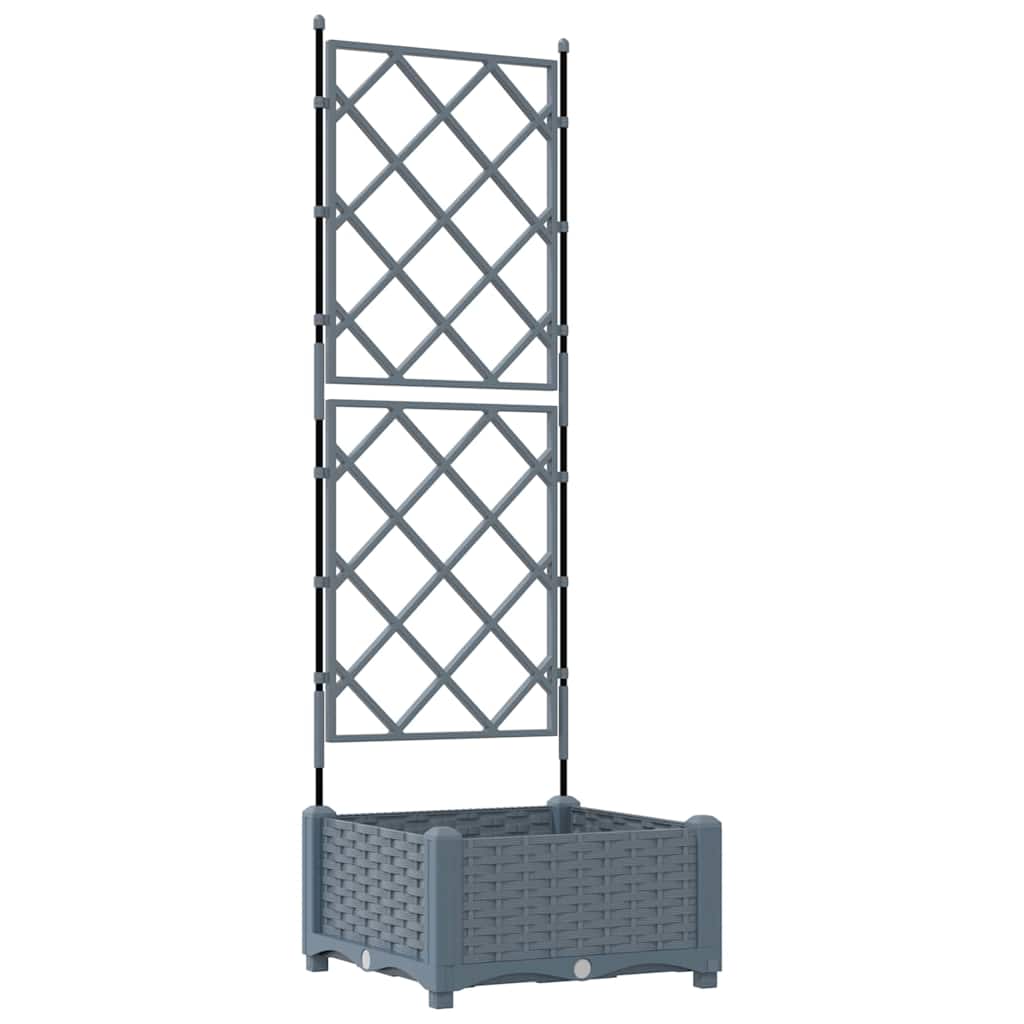 Gartenpflanzer mit Gitter Hellgrau 40 x 40 x 125,5 cm PP