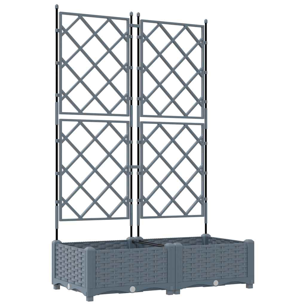 Gartenpflanzer mit Gitter Hellgrau 80 x 40 x 125,5 cm PP