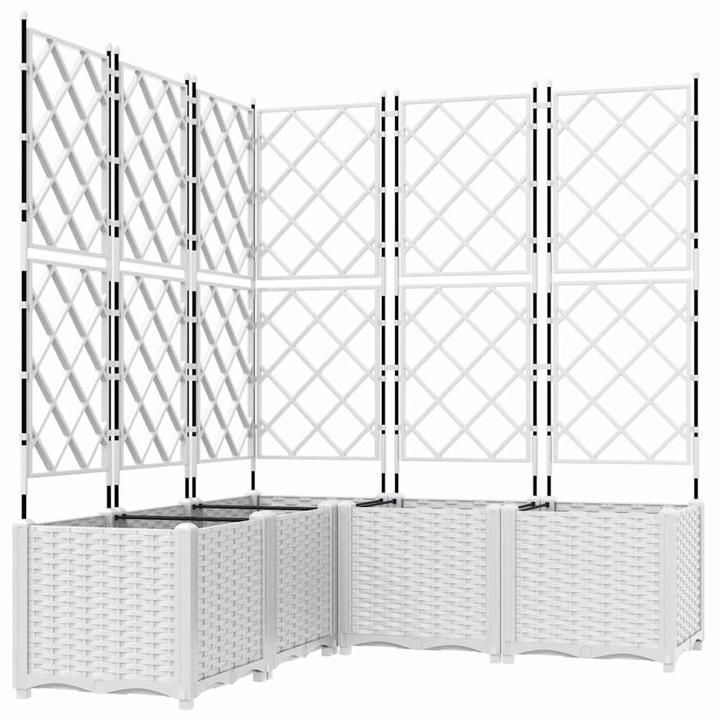 Gartenpflanzer mit Gitter 5 pcs Weiß 120 x 120 x 143 cm PP