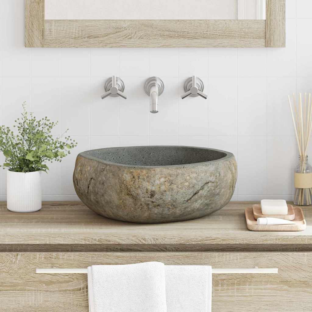 Basin Hellgrau (38-45) x (30-35) x 15 cm Flussstein