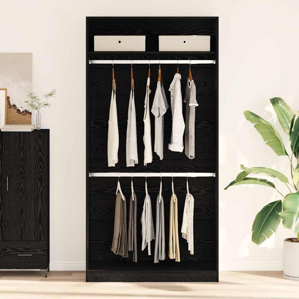 Kleiderschrank Schwarze Eiche 100 x 50 x 200 cm Holzwerkstoff