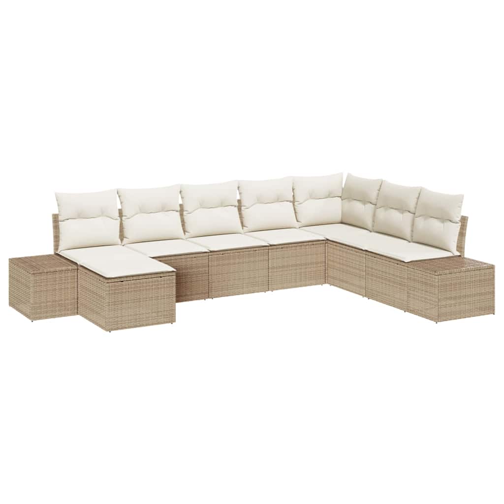 Garten-Sofa-Set 8 pcs Beige 319 x 209 x 85 cm Poly Rattan