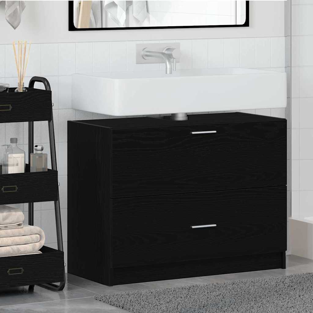 Waschtischschrank Schwarze Eiche 78 x 37 x 59 cm Holzwerkstoff